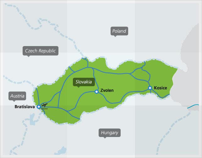 Map of Slovakia Railway