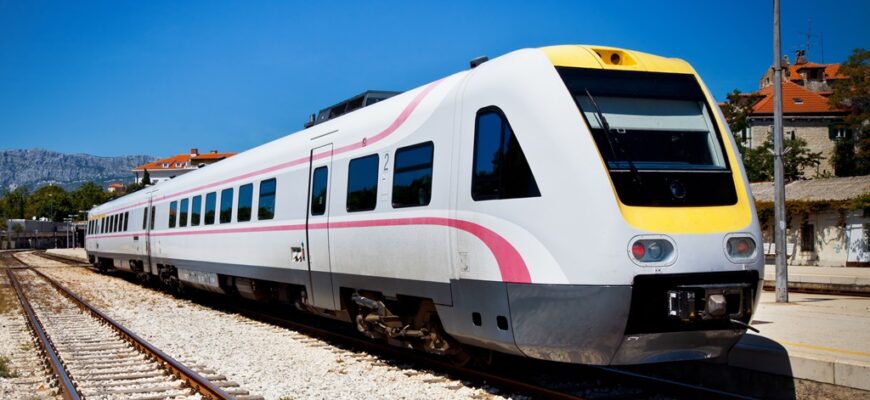 Fast train in Split railway station